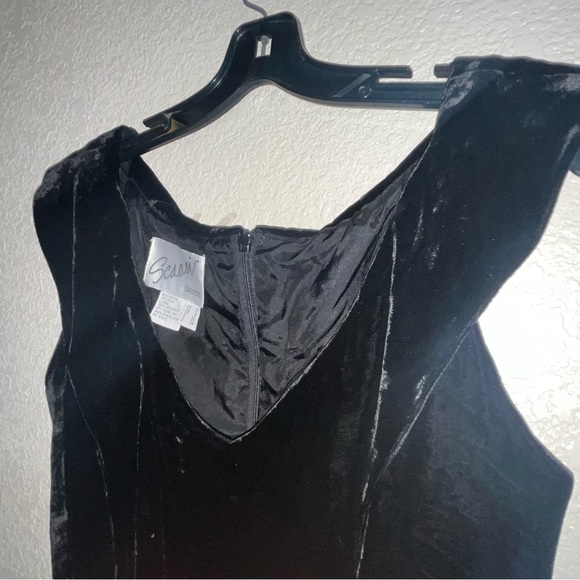 Arnold Scaasi Sheath Side Slit Velvet Silk Dress - Picture 4 of 7